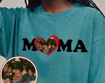 Custom Mama Shirt with Photo, Personalized Mom Picture T-Shirt, Custom Family Photo Tee, Gift for Mom, Mother's Day Shirt, Christmas Gifts
