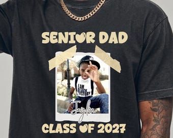 Personalized Photo Senior Dad 2027, Dad of Senior 2027 Shirt, Comfort Colors -21