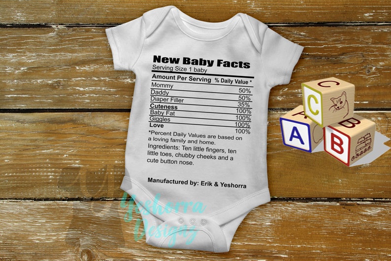 Baby Shower Gift Baby Nutrition Facts Body Suit Customize Etsy Baby Shower Gift Baby Nutrition Facts Body Suit Customize Etsy