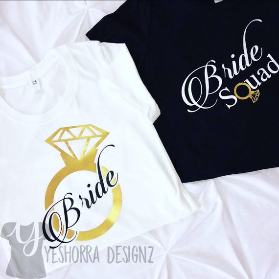 Wedding shirts for store bride and bridesmaids