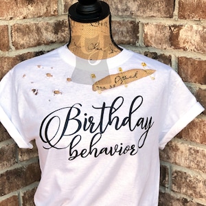Distressed Birthday Shirt For Women, SELECT YOUR SAYING, Distressed Birthday Shirt, Birthday Safety Pin Shirt, Unique Birthday Shirt