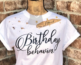 Distressed Birthday Shirt For Women, SELECT YOUR SAYING, Distressed Birthday Shirt, Birthday Safety Pin Shirt, Unique Birthday Shirt