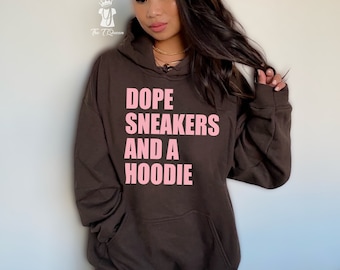 Braune Dope Sneakers und Hoodie, Sneakerhead Hoodie, Hip-Hop Fashion