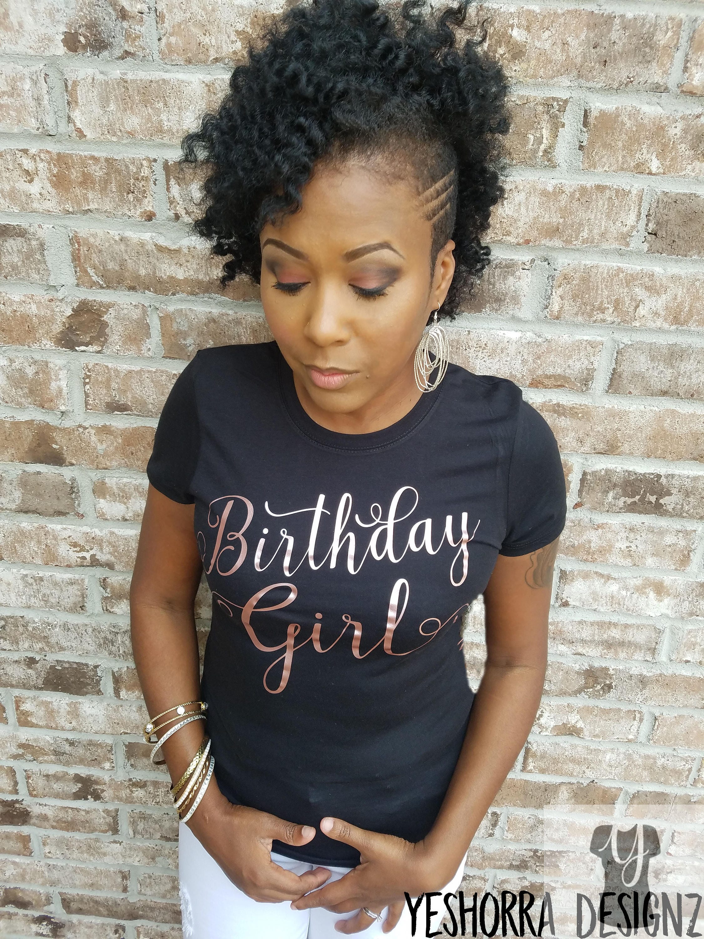 rose gold birthday girl shirt