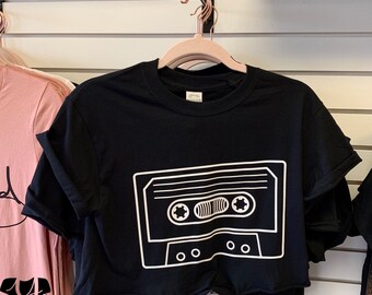 90's T-shirt, Cassette Crop Top, 90's Fashion, Hip Hop Fashion, Cassette Tape T-Shirt, 80's Baby, Retro Style T-Shirt, Vintage Style T-Shirt