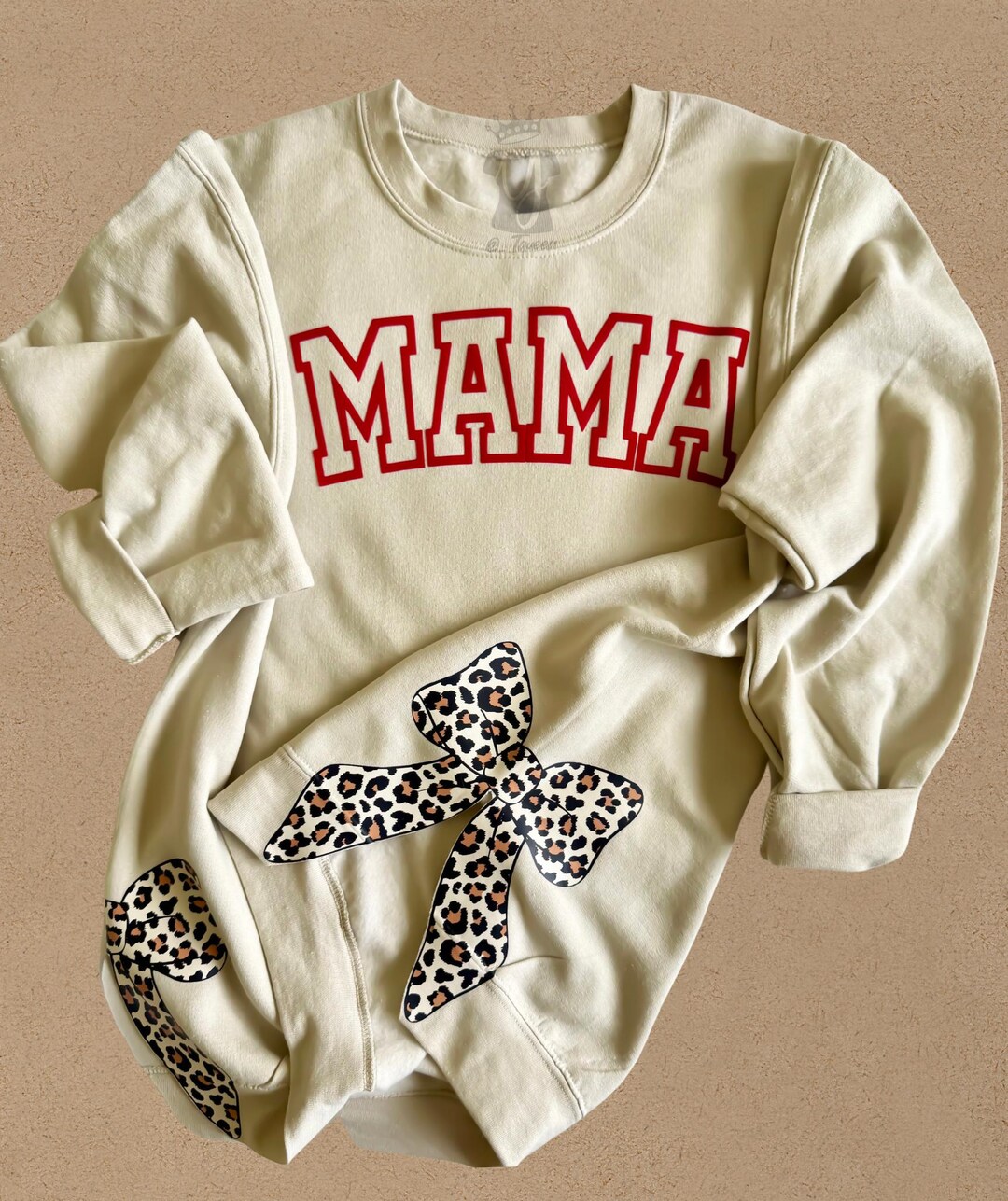 MAMA Leopard Round Neck Sweatshirt main image 1