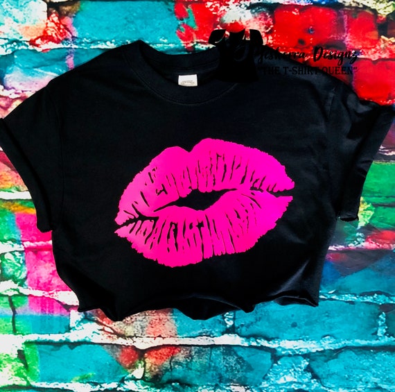 80s Hot Pink Lips T Shirt 80s Hot Pink Lips T Shirt