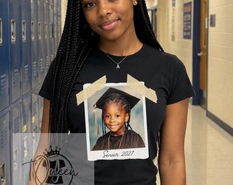 Custom Senior Class of 2027 Photo T-Shirt, Graduation Shirt, Comfort Colors -21 Colors