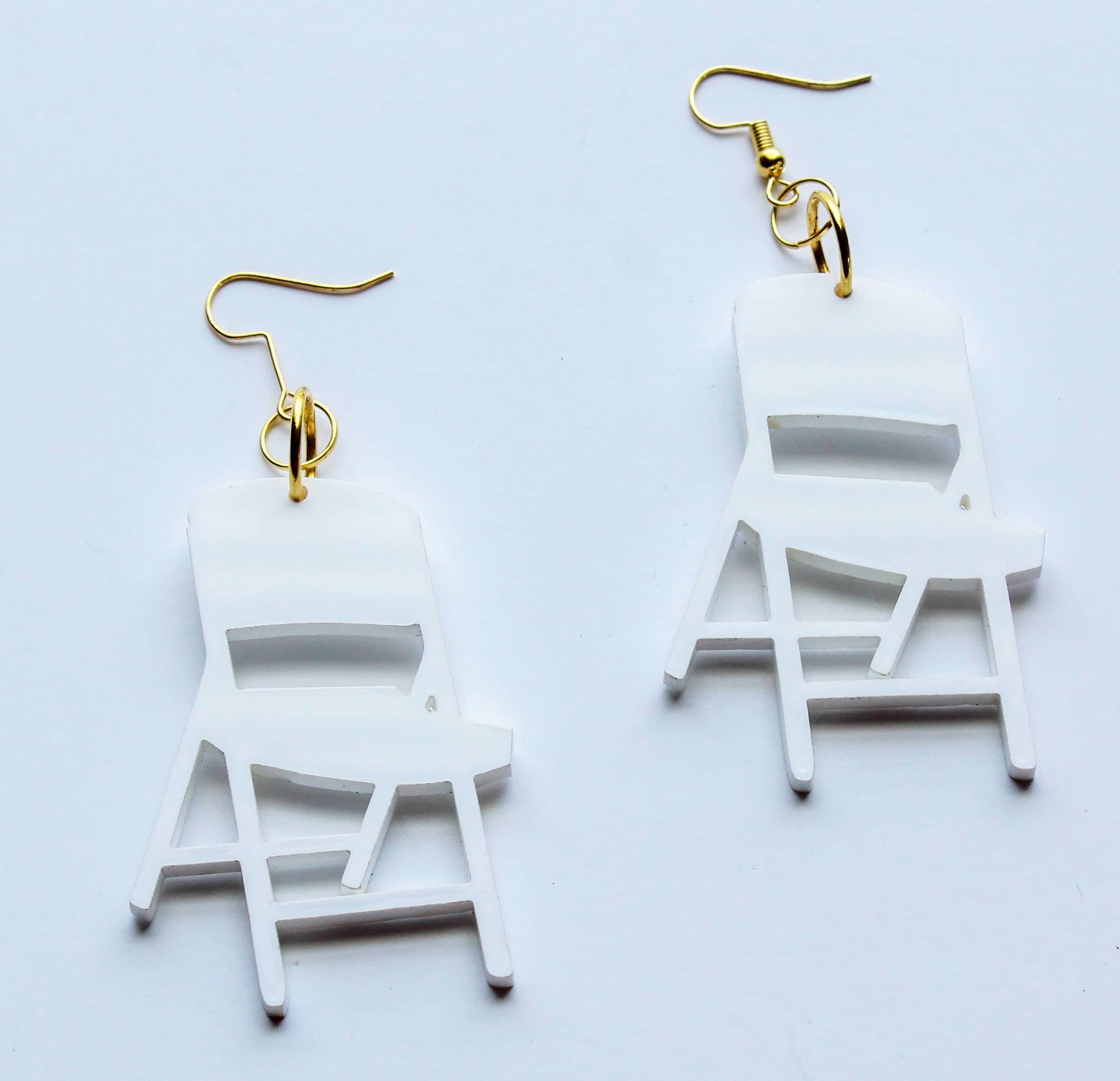 White Folding Chair Earrings, Alabama Slammer Earrings, Alabama Chair, Montgomery Brawl, Funny Christmas Gifts, Ships in 1 day