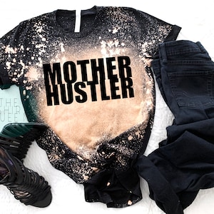 Mother Hustler, Bleached Mother Hustler Shirt, Distressed T-Shirt, Distressed Graphic T-Shirt, Destroyed T-Shirt, Vintage T-shirt