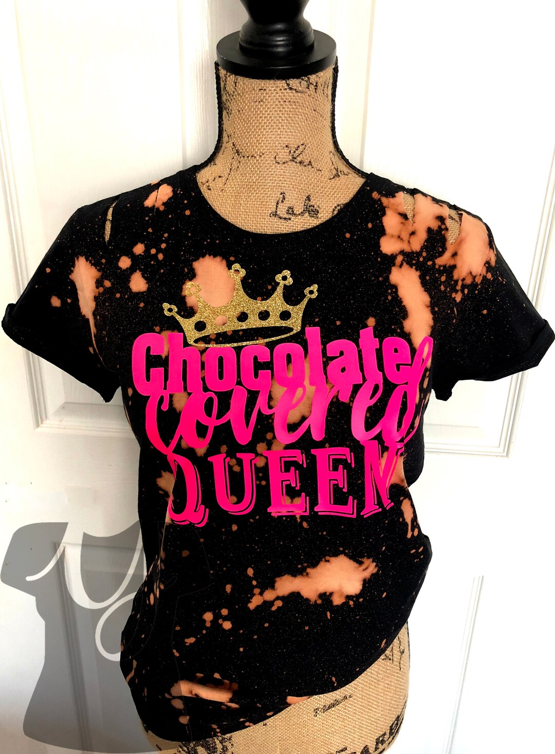 Chocolate Covered Queen Melanin Shirt, Distressed Shirt, Chocolate