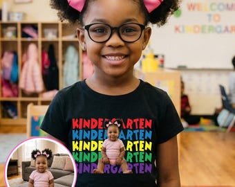 First Day Of School Shirt, Custom Photo Kindergarten Shirt, Personalized Back to School Photo Tee,F irst Day of School Outfit