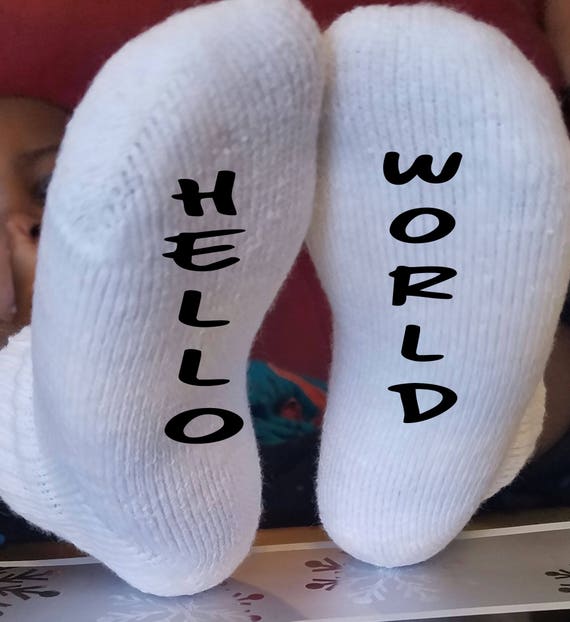 hello world socks for newborn