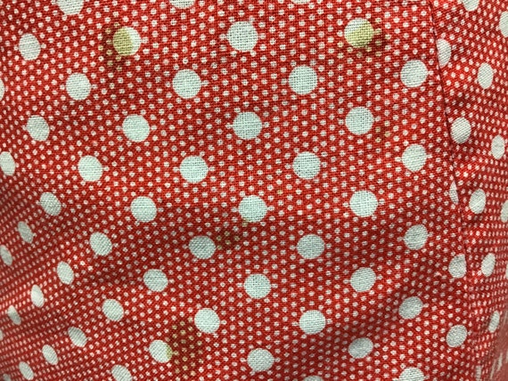 70s - Red and White - Pinafore Polkadot SUNDRESS … - image 7