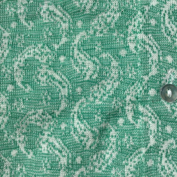 70s - PAISLEY blouse - Mint Green - CLASSIC Style… - image 2