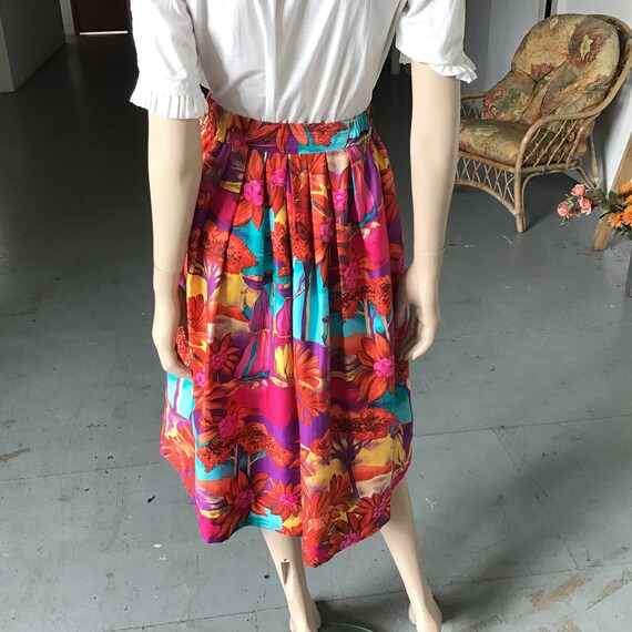 80s TROPICAL Print Skirt BRIGHT Print Summer Skirt BOHO Skirt Etsy Australia