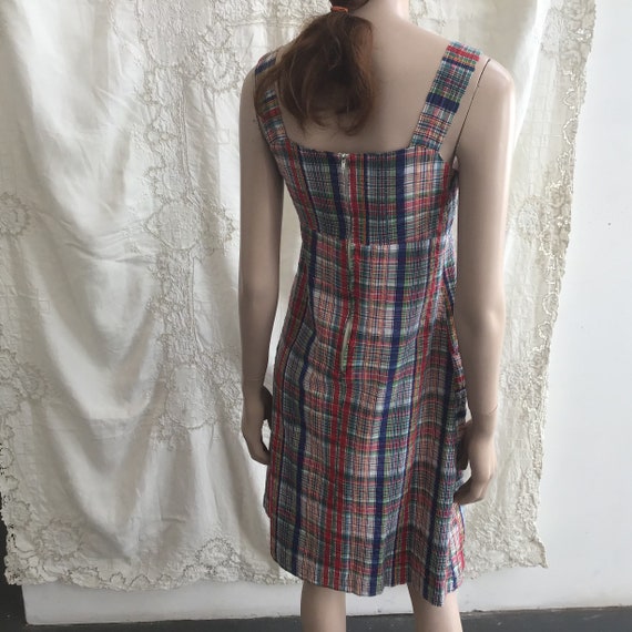 70s - Pinafore style -Tartan Sundress - 100% Cott… - image 5