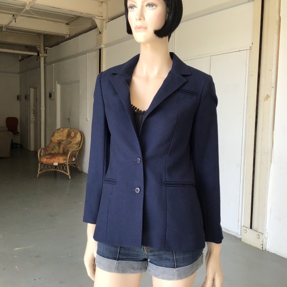 Buy 70s/80s Vintage CLASSIC NAVY Jacket -pure New Wool Jacket 