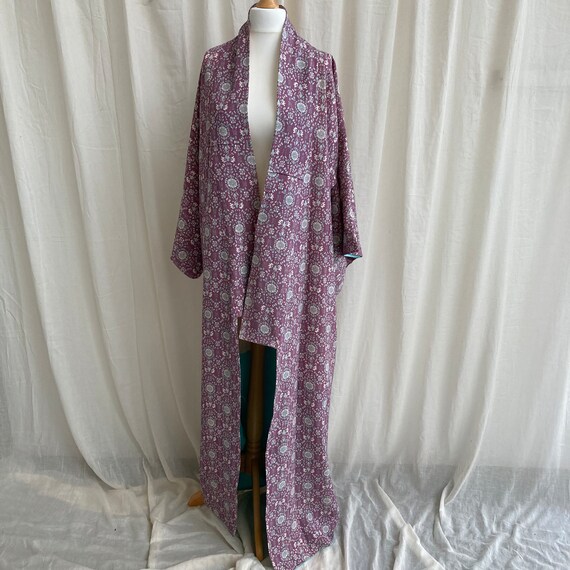 Vintage Red & Blue Striped Komon Kimono
