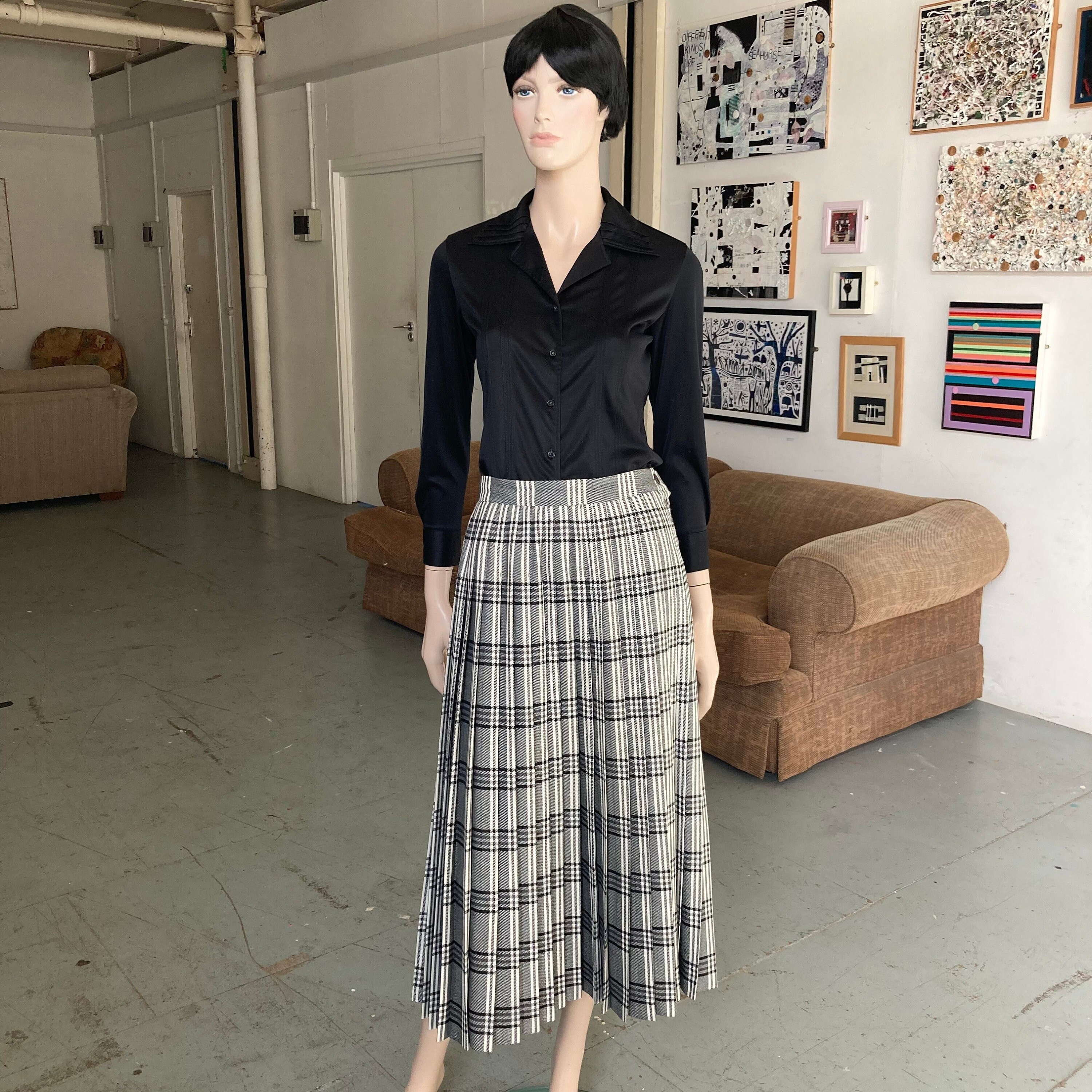 JAEGER 1970/80s Timeless Vintage Pleat Skirt Autumnal