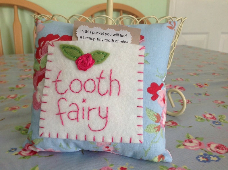 Personalised Tooth fairy pillow and poem unique gift Etsy