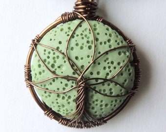 Aromatherapy Diffuser Lotus Tree of Life Pendant Charm