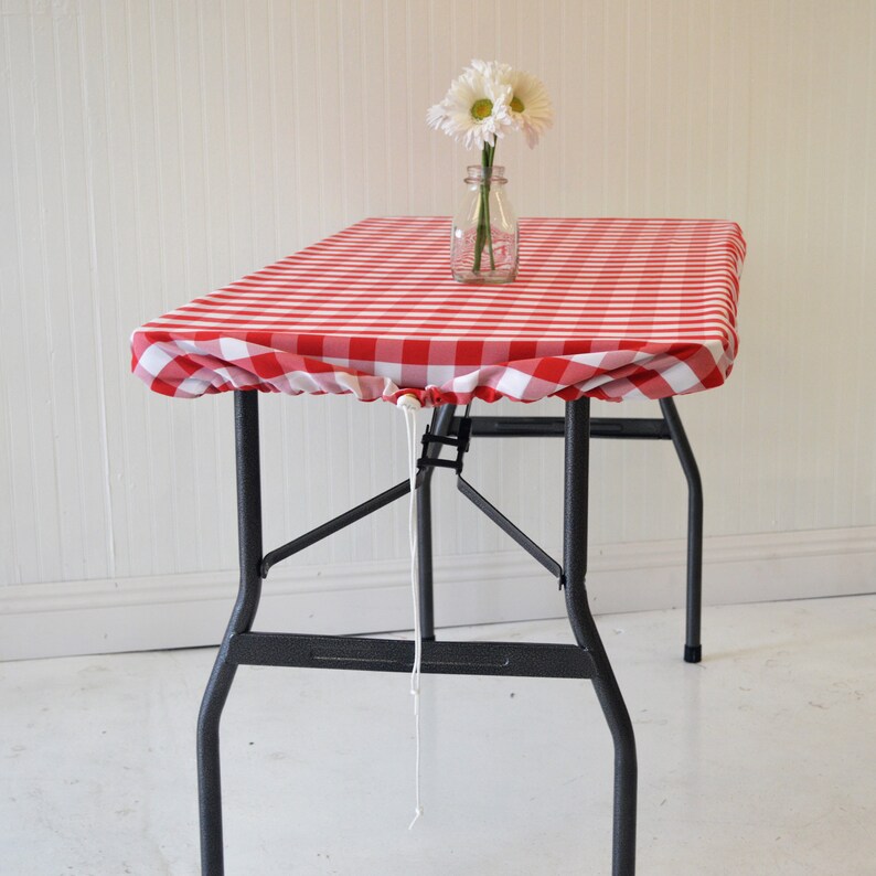 Red & White Tablesnugg the Original Drawstring Tablecloth to Secure ...