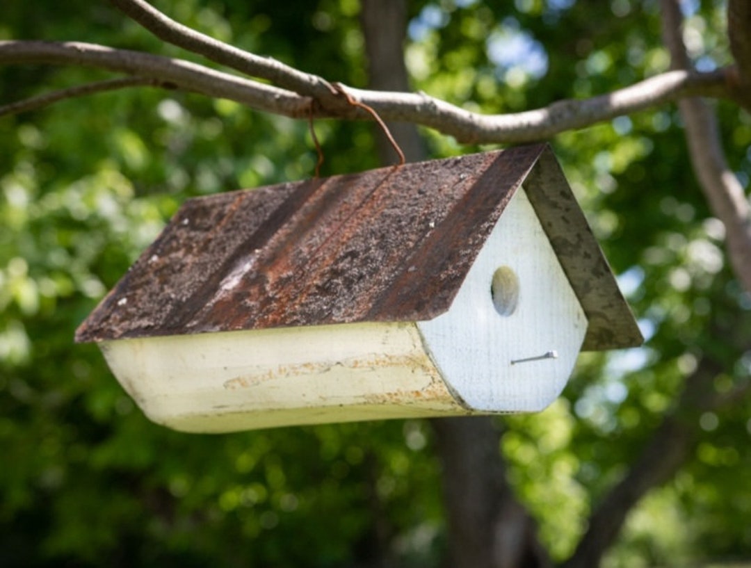 Rustic Wren Rustic Reclaimed Painted Wood Wren Birdhouse With Metal Roof Several ...