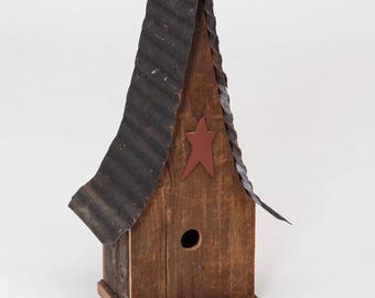 Large Rustic Reclaimed Wood Shanty Birdhouse