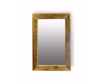 This Unique 4-foot Antique Barnwood Mirror Offers Rustic Wall Art and Home Decor, Making it a Perfect Vintage Addition to your Wall