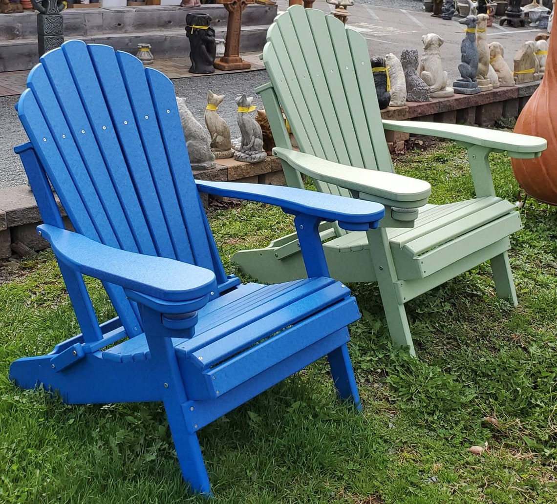 Recycled Polywood Folding Adirondack chair with built in cup | Etsy