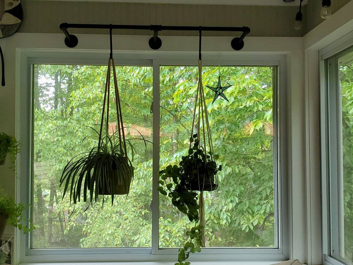 Industrial pipe plant hanger/ Industrial pipe plant holder/ Etsy