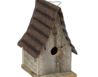 Cottage rustic birdhouse for wrens and other small birds