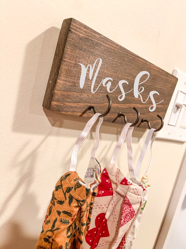 Mask Station Mask Rack Face Mask Wall Hanger Mask Holder Etsy