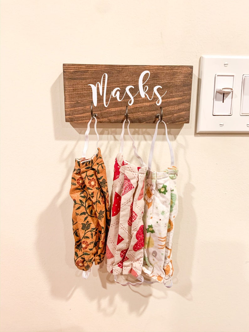 Mask Station Mask Rack Face Mask Wall Hanger Mask Holder Etsy