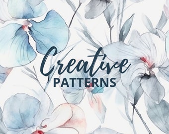 Orquídea papel Digital - acuarela patrón magia floral splash texturas para imprimir scrapbook papel fondos descarga inmediata