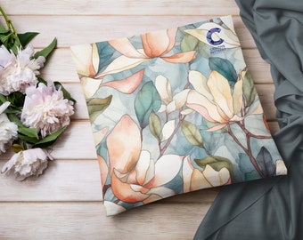 Patrón sin costuras de magnolia de acuarela única, patrón de magnolia rosa, patrón de magnolia, papel digital, papel de álbum de recortes, patrón JPG