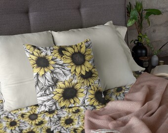 GIRASOLES - Descarga de papel digital - 1 JPeg - descarga instantánea - 300dpi - 12x12 pulgadas - patrón transparente fondo flores amarillas transparentes