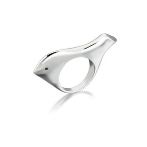 Silver Bird Ring, Dove Ring, Animal Jewelry, Gift For Bird Lover, Pigeon Ring, Contemporary Jewelry, Bird Statement Ring, Minimalist Ring