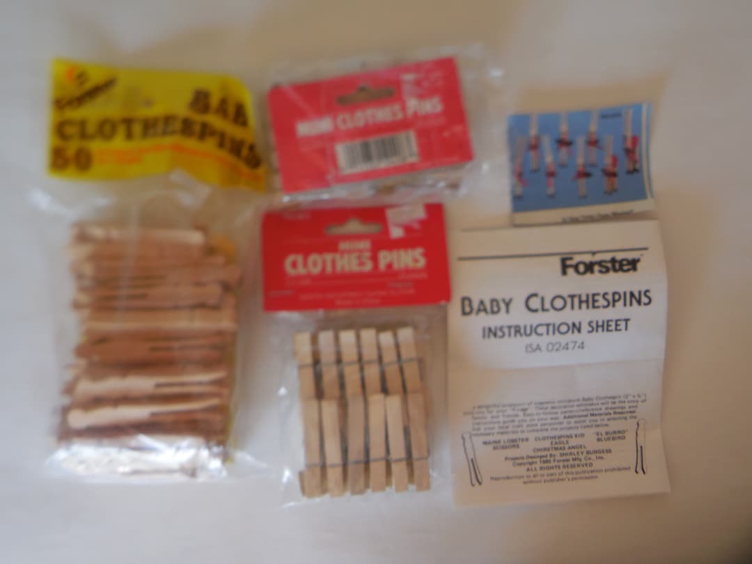 Vintage Baby Flat Clothespins for Crafts Mini Traditional Etsy