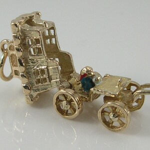 Vintage 3D 9ct Gold Movable Romany Gypsy Caravan Charm H/MK 1967 Gjld ...