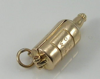 Vintage 3D 9ct Gold Nuvo Ship In Bottle Charm   H/MK 1963    RP