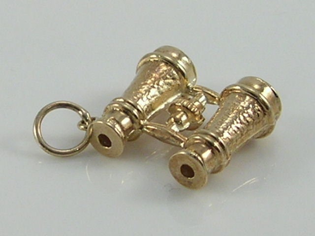 Vintage 3D 9ct Gold Binoculars Charm Pendant. H/MK 1978 WHC