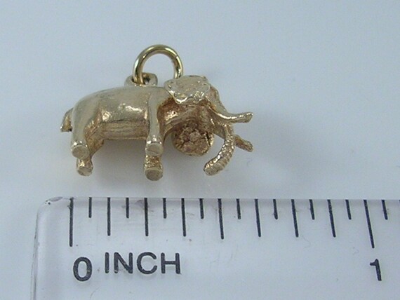 Vintage 3D 9ct Gold Elephant Charm H/MK 1978 - image 7