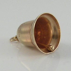 Vintage 3D 9ct Gold Bell Charm Pendant H/MK 1966