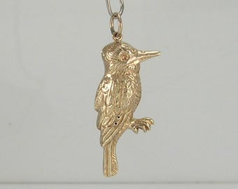 Vintage 3D 9ct Gold Bird Charm H/MK 1975    WHC