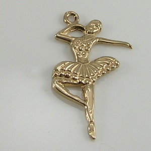 Ciondolo vintage a forma di ballerina in oro 9 carati H/MK