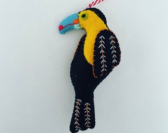 Handmade Felt Toucan Ornament | Eco-Friendly Christmas Decoration