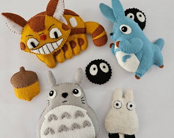 Handgemaakte vilten My Neighbor Totoro-ornamenten | Totoro, Catbus & Friends, geïnspireerd op Studio Ghibli