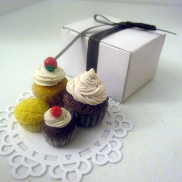 Boîte de 4 Cupcakes assortis pour vous ou vos BJDs